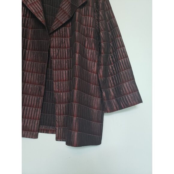 UC2 Under Construction Women L Blazer Jacket Open Front Purple Business Stitched - Picture 3 of 5